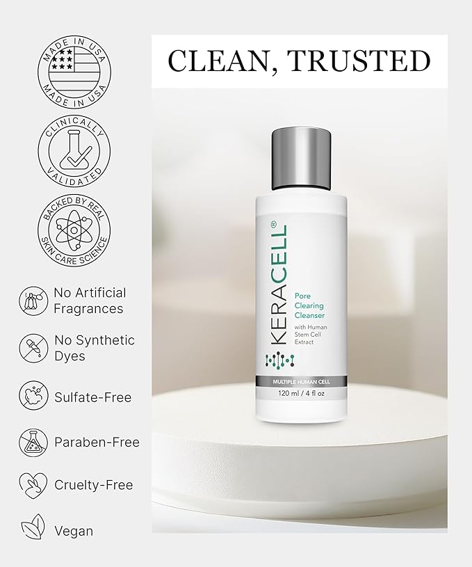 Pore Clearing Cleanser - Pore Cleanser & Minimizer with Salicylic Acid & Panthenol - Acne Cleanser Face Wash with MHCsc Technology - Moisturizes, Decreases Oil & Removes Impurities - 4 oz