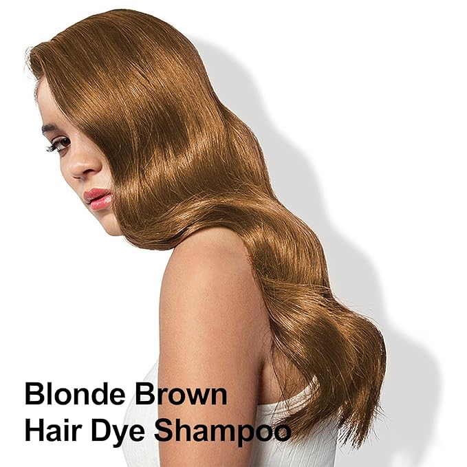 Agthyuve Hair Dye Shampoo 3 in 1, Blonde Brown Hair Dye 16.9 FL Oz, Hair Shampoo, Semi-Permanent Hair Color Shampoo, Lasts 30 Days (Blonde Brown)