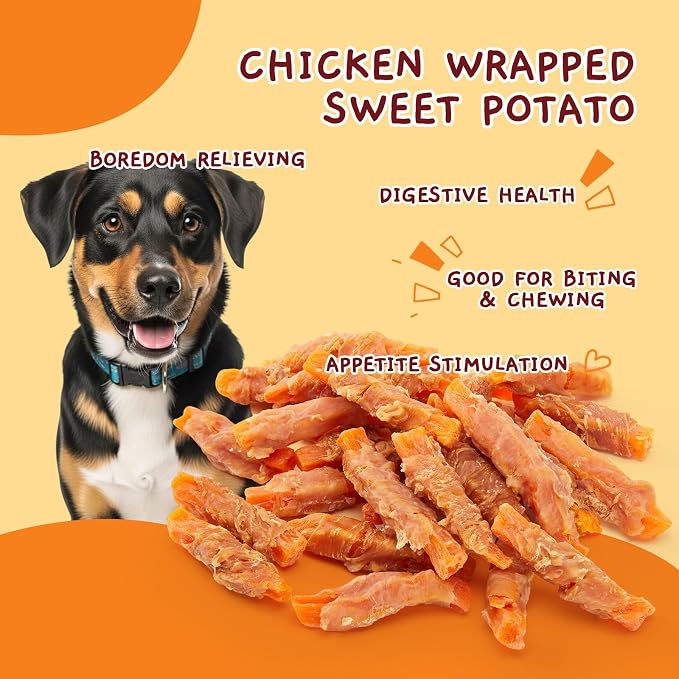 Jungle Calling Chicken & Sweet Potato Dog Treats, Fiber-Rich Chews, 1.33 lb | For Medium & Large Breeds, Rawhide Free, High Protein, Stomach-Friendly, Dental Health, Ideal for Training & Rewards
