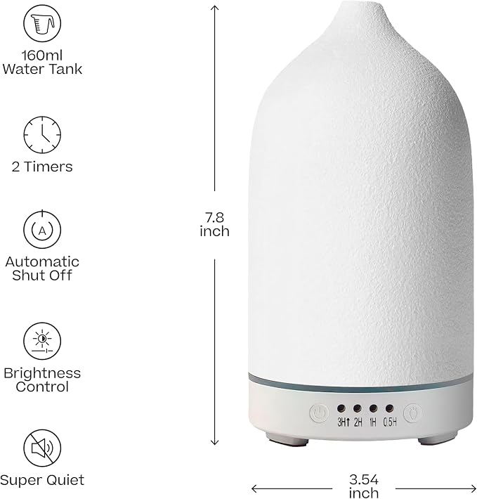 Doctor Aromas Ultrasonic Aromatherapy Essential Oil Lava Stone Diffuser & 1 Scent (1 OZ) 30Ml - Super Quiet, Waterless Auto-Off Function for Fresh Air in Home Office Room (Glamour)