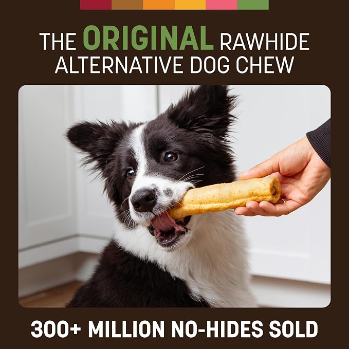 Earth Animal No Hide Dog Chews - Rawhide Free Medium Rolls 3 Count Pork | Medium Pork Flavored Natural Rawhide Free Long Lasting Dog Chews - Treats for Medium Dogs and Aggressive Chewers