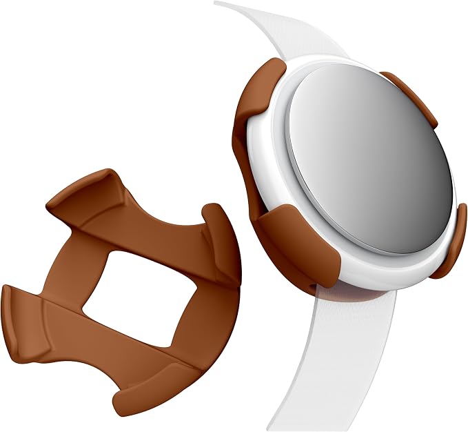 SNAP! AirTag Holder - 3/8" & 5/8" Set - for Cats, Kittens, Puppies, & Small Dogs - Fits Collars, Harnesses, Straps, Bags & More - Made in USA - Toffee