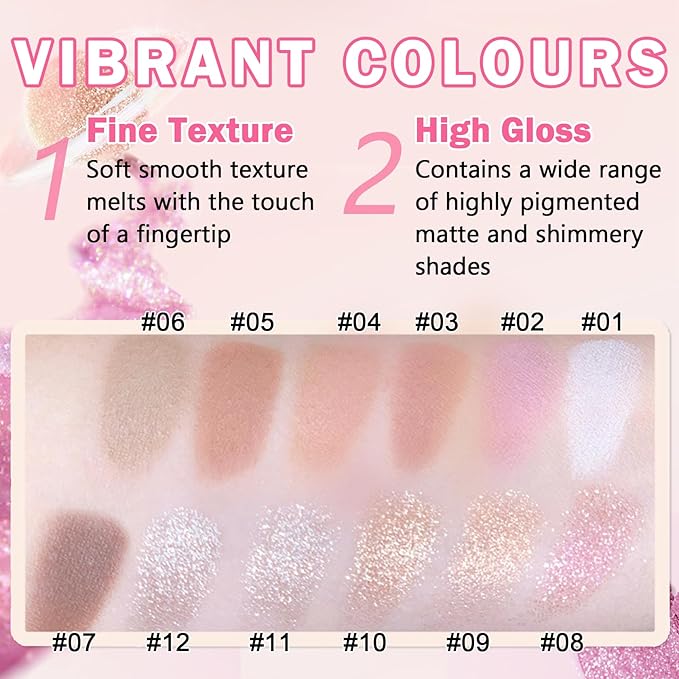 Glitter Eyeshadow Metallic Silver Single Eyeshadow,Ultra Fine Shimmer Eyeshadow Lightweight Sparkling Blendable Formula,Daily Multiuse Glossy Eyes Makeup (12 Cold Brew)