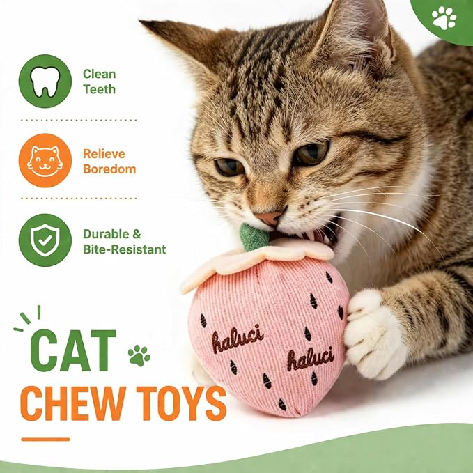 Cat Toys, Interactive Cat Toy for Indoor Cats, Soft and Durable Crinkle Sound Catnip Toys, Catnip Filled Mouse Cat Teething Chew Toy (Pack of 20)