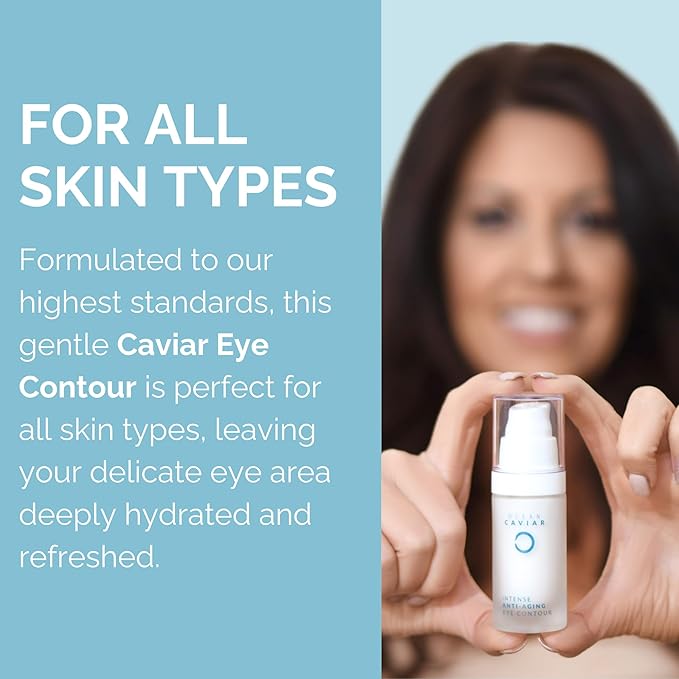 Noche Y Dia Caviar Eye Contour for Mature Skin - Made in Spain - Anti Aging Cream with Hyaluronic Acid - Targets Wrinkles, Bags, Puffiness, Circles - 30mL (1.02 fl oz)