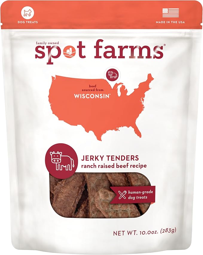 Spot Farms® Beef Tenders Dog Treat 10 oz | Human Grade, No corn, No wheat, No soy, Glycerin Free, Made in the USA