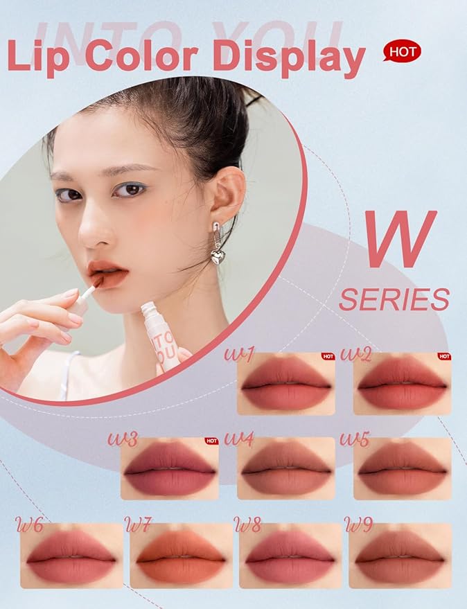 INTO YOU Matte Lipstick, Super Stay Lipstick for Women, Lip Stain Long Lasting Waterproof, Lip Mud Soft Lightweight, Smooth Lip Clay Mousse, Dual-Use For Lips And Cheek, Nude Lipstick (W7)