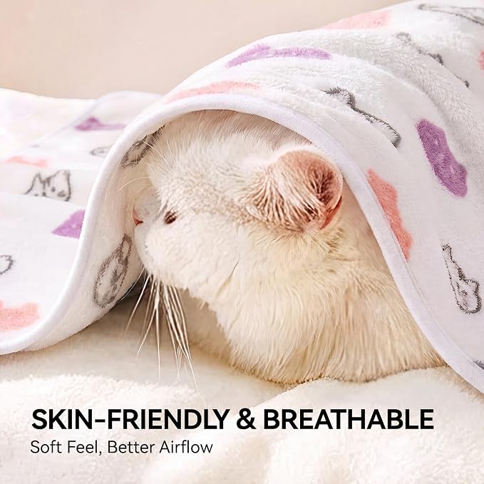 LINENLUX Dog Blankets 3-Pack, Super Soft Fluffy Fleece Pet Throw Warm | Premium flannel fleece pet throw for cat, puppy. Cozy warm for bed, crate, or couch naps; Purple/Coffee/White-3pcs 40x31 inch