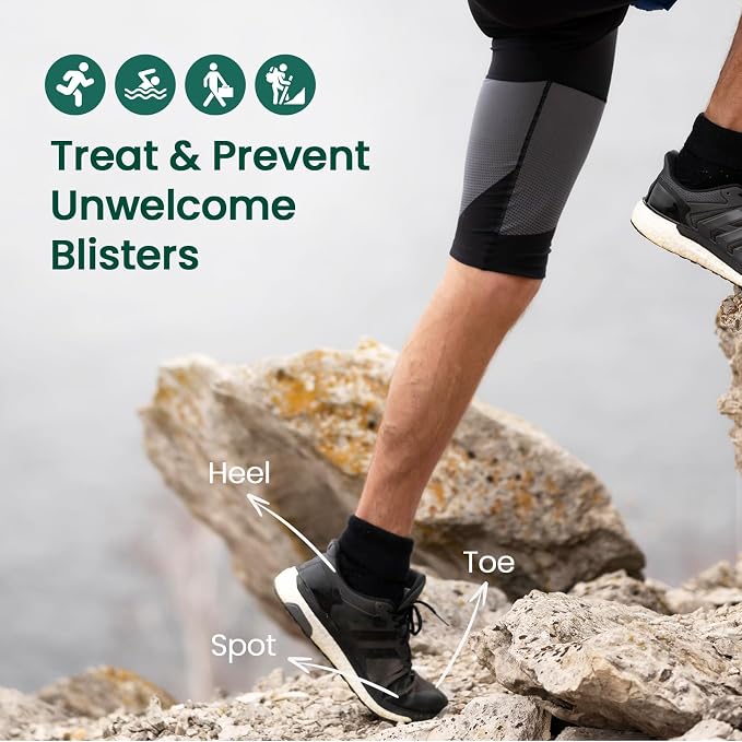 Welnove Gel Blister Bandages for Feet - 21ct Blister Cushion for Heel, Toe - Water-Resistant Hydrocolloid Bandages - Blister Pads for Prevention & Recovery (Spot Pack)