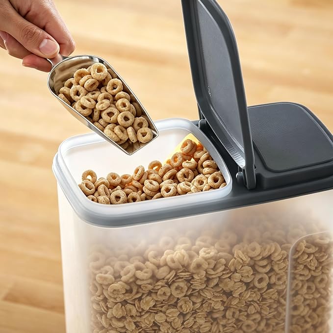 Cereal Containers Storage Airtight Food Organizers with Lids, 32 Cup BPA-Free Plastic Holder for Kitchen Pantry Organization, Clear Rice Flour Sugar Dry Goods Dispenser (32, Cup)