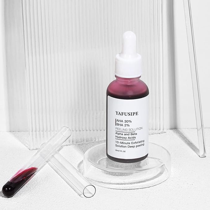 AHA 30% + BHA 2% Peeling Solution Exfoliating Chemical Skin Peel for Face at Home Facial Mask Red Peeling BHA Liquid Exfoliant Acid Peels Salicylic Acid Exfoliators Acid Peel for Face 1Floz