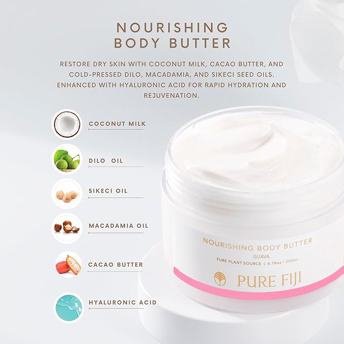 PURE FIJI Nourishing Body Butter, Guava (6.7oz/200ml)