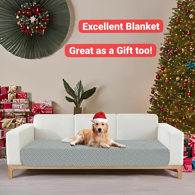 2026 Waterproof Sofa Dog Blanket (30"x70") Comfy Couch Sofa Mat for Pets with Anti-Slip Back, Universal Incontinence Lightweight Liner Pad for Furniture Car Picnic etc Durable Washable, Light Grey