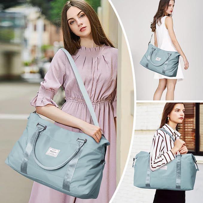 Travel Duffel Bag, Carry On Overnight Weekender Bags for Women | Travel Bag with Wet Pocket & Trolley Sleeve, For Spirit Airlines 18x14x8 Personal Item Bag