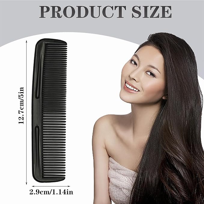 100 Pieces Black Hair Combs, Pocket Hair Combs Fine Dressing Comb for Women and Men