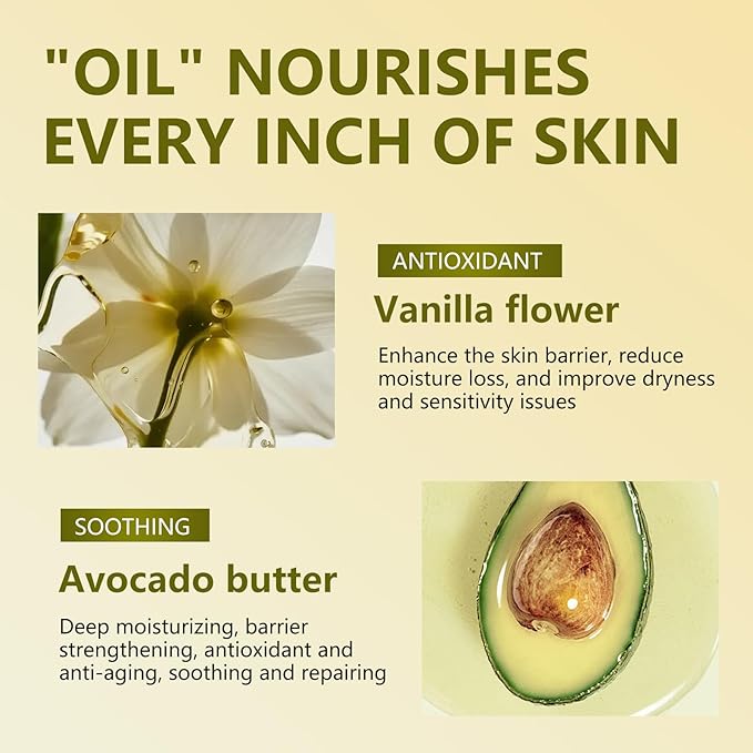 Vanilla Moisturizing Cream - 200ml Plant-Derived Nanovesicles Face & Body Lotion with Shea Butter & Vitamin E, Hydrating Moisturizer for Dry & Sensitive Skin, Body Cream with Vanilla Scent