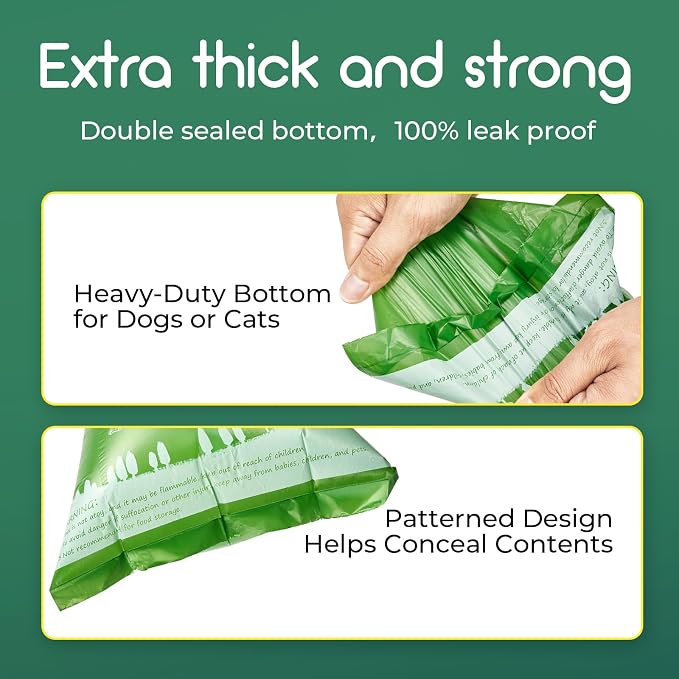 ATIFBOP Biodegradable Dog Poop Bags 150 Counts with Dispenser | Leak Proof, Extra Thick, with Dispenser