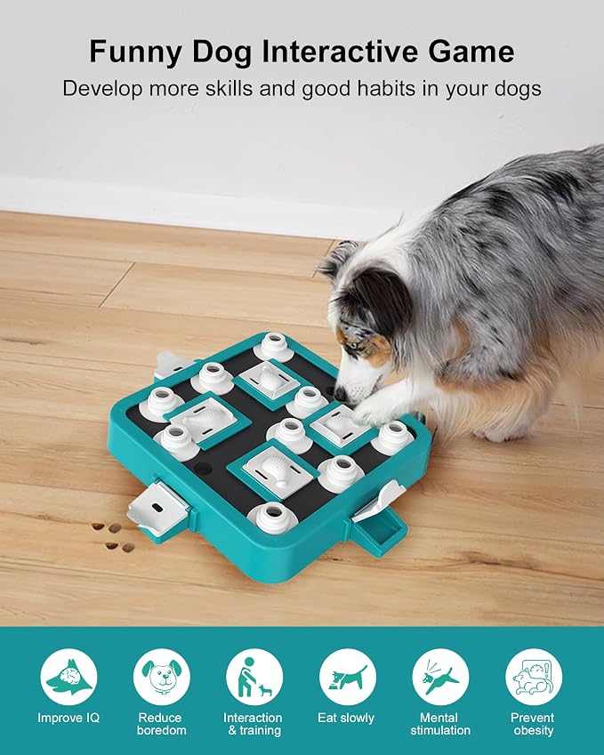 LACCEN Dog Puzzle Toys, Level 3 in 1 Interactive Dog Toys for Boredom, Funny Feeding Toy for IQ Training Brain Stimulating, Treat Dispenser Dog Toy for Large Medium Small Dogs
