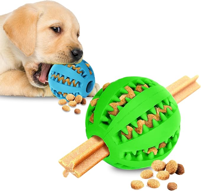 SunGrow 2-Pack Dog Treat Balls, Puzzle Food Interactive Treat Dispensers, Hide Treats Inside, Puppy Treat Dispensers for Training, Small Dog Enrichment Balls for Boredom, Mental Stimulation for Puppy