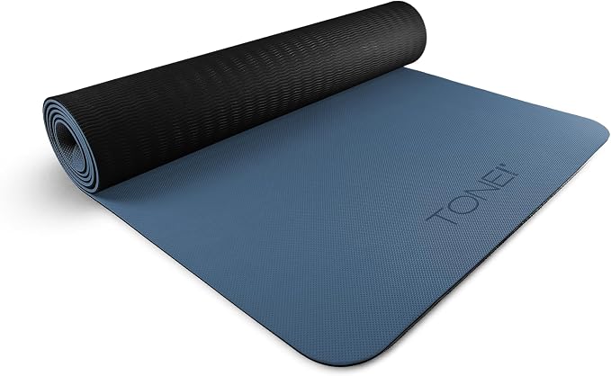 TONE Fitness Yoga Mat 1/4" Thick Non Slip Exercise & Pilates Mat for Home Workouts with Carrying Strap | Multiple Options