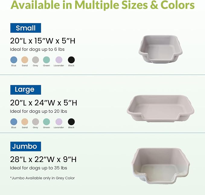 Small Gray Litter Box, Durable & Pet Safe, Open Top Entry, Comfortable for Dogs up to 6 lbs