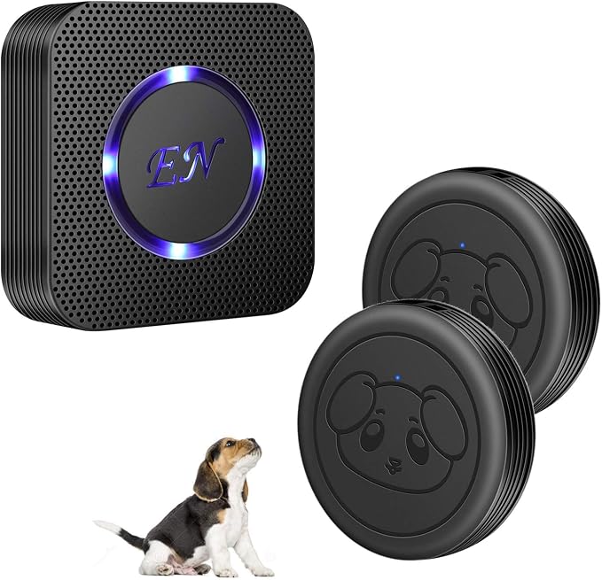Dog Door Bell, Wireless Doggie Doorbells for Potty Training, Door Bell for Dogs to Go Outside, Dog Bells with 1 Receiver and 2 Waterproof Transmitters