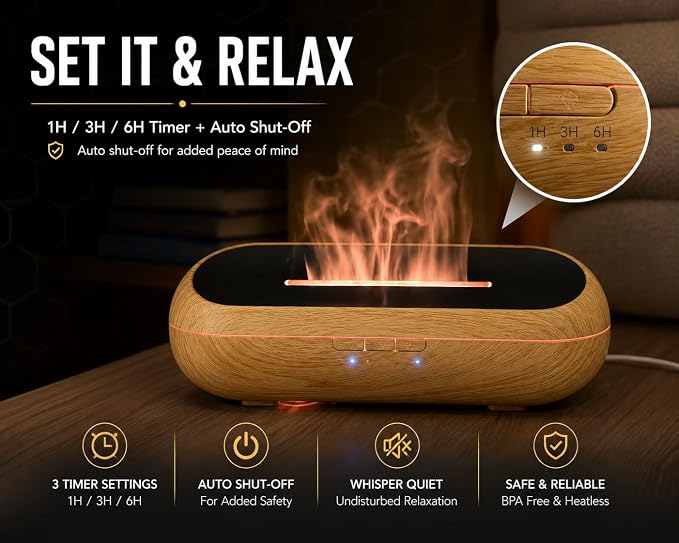 AquaAura Essential Oil Diffuser, 160ml Ultrasonic Aroma Diffuser with Color-Changing Mist, 7 LED Colors, Timer & Auto Shut-Off for Bedroom, Home & Office