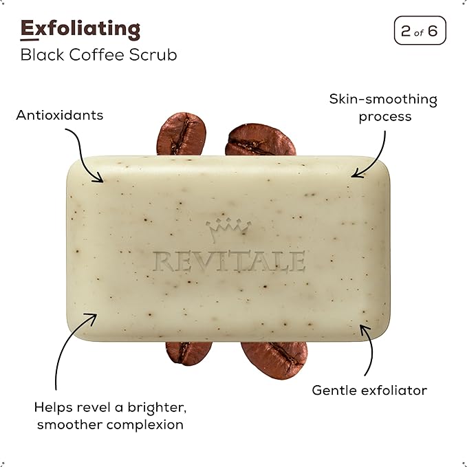 REVITALE Natural Cleansing Soap Bars Set – 6 x 100g – Daily Hand, Face & Body Wash, Shower Soap & Skincare Gift Set