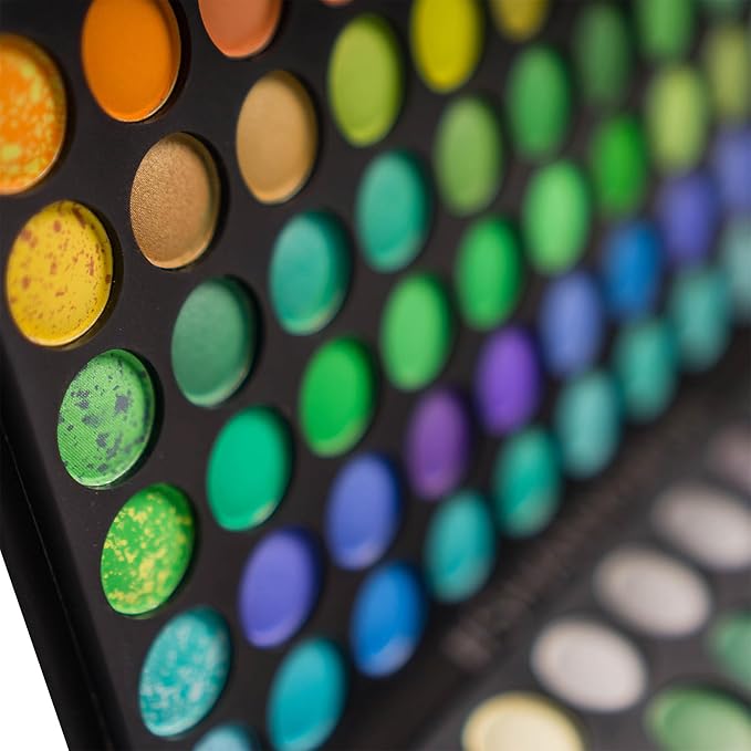 SHANY Highly Pigmented Eye Shadow Makeup Palette, 120 Matte Shimmer Metallic Eyeshadow Set with Long Lasting and Blendable Natural Colors - Bold & Bright