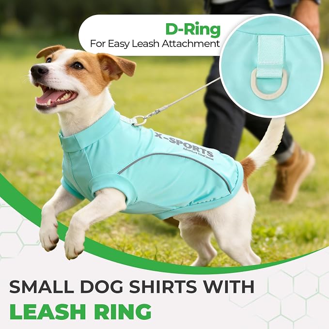 ABRRLO 3-Pack Reflective Dog Shirts for Small Medium Dogs Sun Protection Lightweight Puppy Cat T-Shirt with D-Ring,Soft Stretchy Dog Cooling Vest Cute Puppy Clothes Girl Summer Pet Outfits