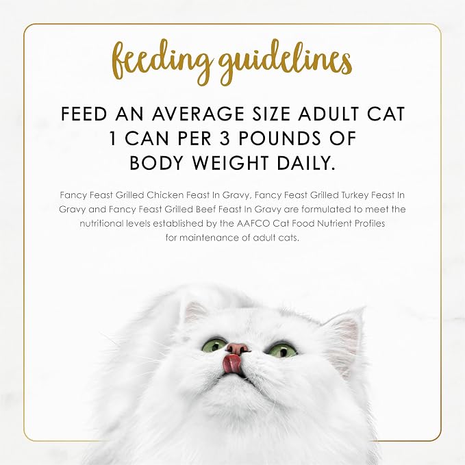 Purina Fancy Feast Poultry & Beef Wet Cat Food Variety Pack, 3 oz, 24-Pack | Recipes with grilled texture and no artificial colors or preservatives. 100 percent complete and balanced.