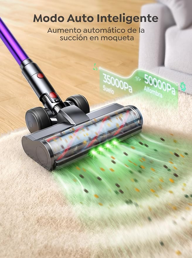 INTETURE Cordless Vacuum Cleaner, 650W 55KPA 70 Mins Vacuum Cleaners for Home, Anti-Tangle Stick Vacuum with Touch Screen, Wall Mount Charging, Upgraded Vacuum Cordless for Pet Hair/Carpet/Floors