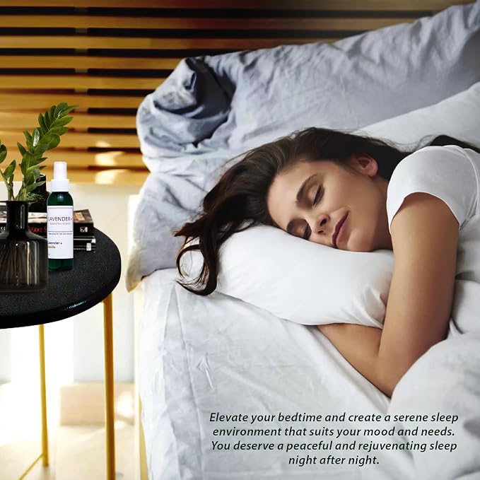 Lavender Sleep Spray for Pillows, Linens & Pajamas – Natural Calming Lavender & Vanilla Aromatherapy Mist with Amethyst & Reiki Energy. Deep Sleep + Bedtime Relaxation for Adults & Kids. 4 Ounce (1)