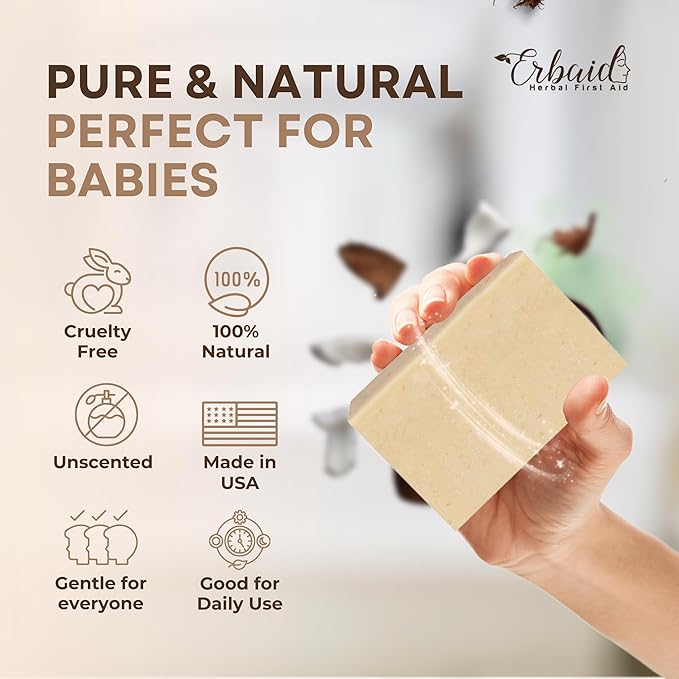 Oatmeal Soap – Natural Oatmeal & Honey Goat Milk Bar – Face & Body Wash for Eczema, Psoriasis, Dry, Itchy, Sensitive Skin Relief – Unscented Soap Great for Kids, Babies – Handcrafted, Made in USA