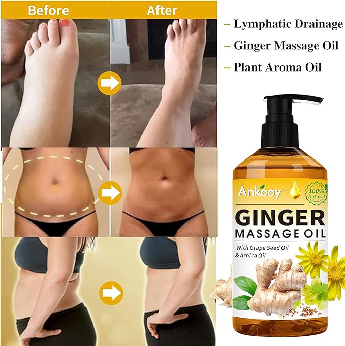 3 Pack Massage Oil for Massage Therapy,Sore Muscle Arnica Oil & Relaxing Lavender Oil & Ginger Oil Lymphatic Drainage & Massage Ball,Spa Massage Christmas Gifts for Men,Stocking Stuffers for Women