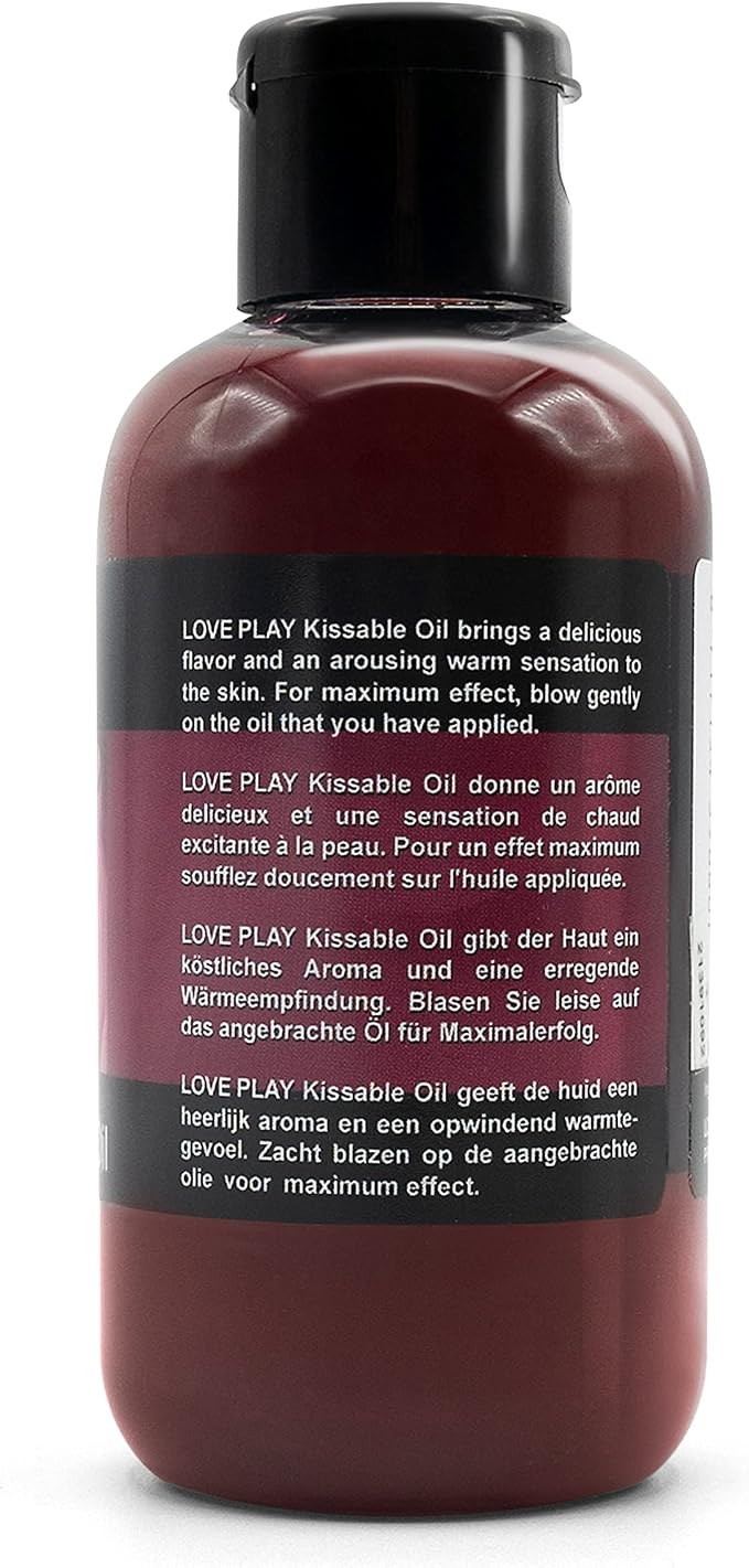 LOVE PLAY Sensual Body Oil for Couples – Edible & Deliciously Scented for Date Night – Aromatherapy Oil for Intimate Moments, Enhanced Stimulation, and Luxurious Hydration – Great Gift for Romance
