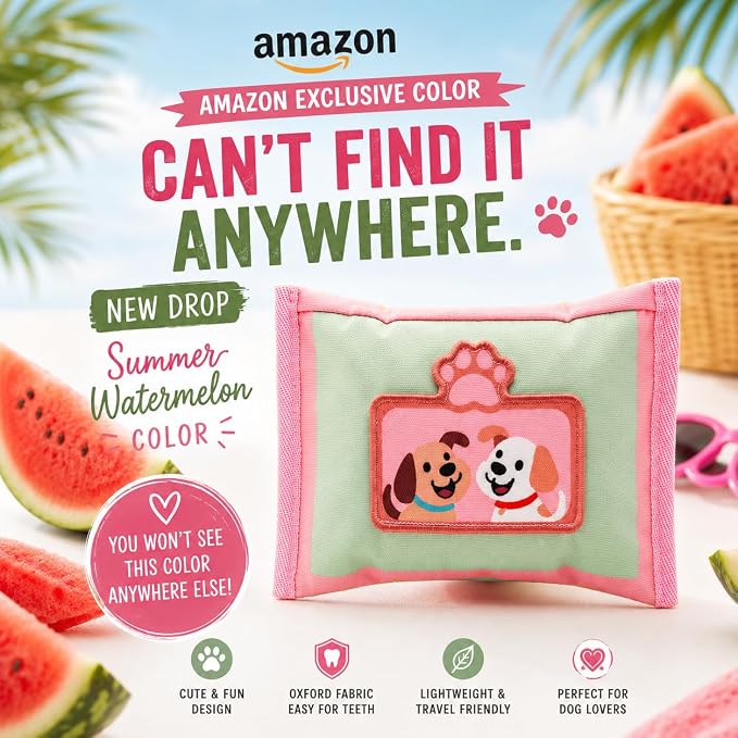 ORIGINAL Interactive Dog Snuffle Wipe Puzzle Toy | Quality Tested, Reinforced Stitching | Anti-Boredom Mental Stimulation | Slow Feeding & Enrichment Game | Small Medium Dogs | Tissue (Pink)