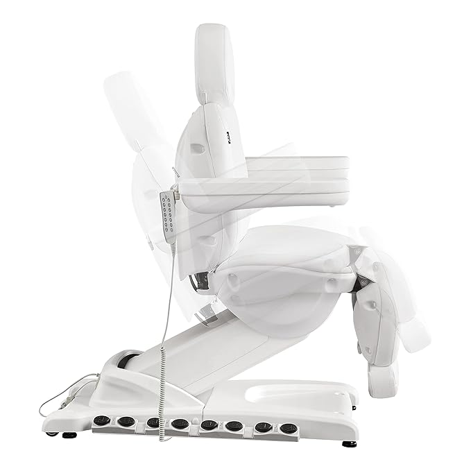 DIR Spa Full Electrical 4 Motor Facial Beauty Bed - Doctor, Tattoo, Medical, Podiatry Chair with Thermal Heated Seats Apollo - White