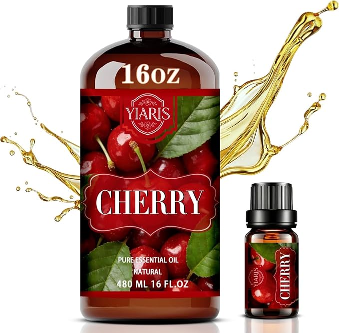Cherry Essential Oil 16.33oz for Diffuser & Home Scent | Sweet cherry scent for diffuser, aromatherapy, spa, candle making, soap crafting, DIY projects, large volume