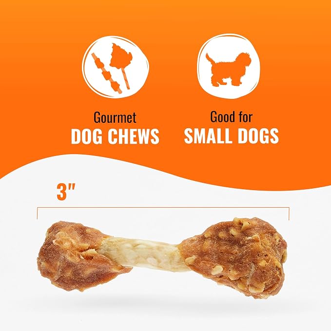 Good 'n' Fun Dumbbells Long-Lasting Dog Treat for Small Dogs, 12 oz | Made with Real Protein, Premium Chicken and Beef Hide Chew, Supports Dental Health, Mental Stimulation, For Adult Dogs