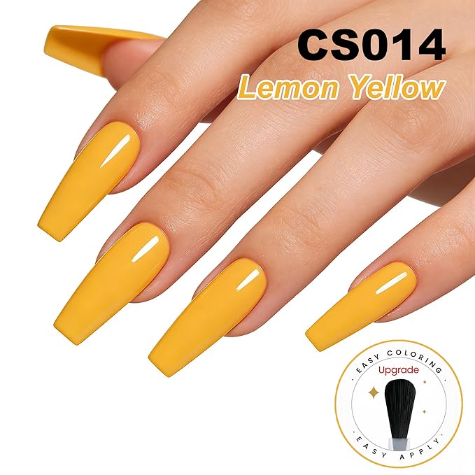 YTD Likomey Lemon Yellow Gel Nail Polish,15ml Salon Home DIY Manicure and Pedicure Mustard Yellow Fall Winter UV Color Varnish,CS014