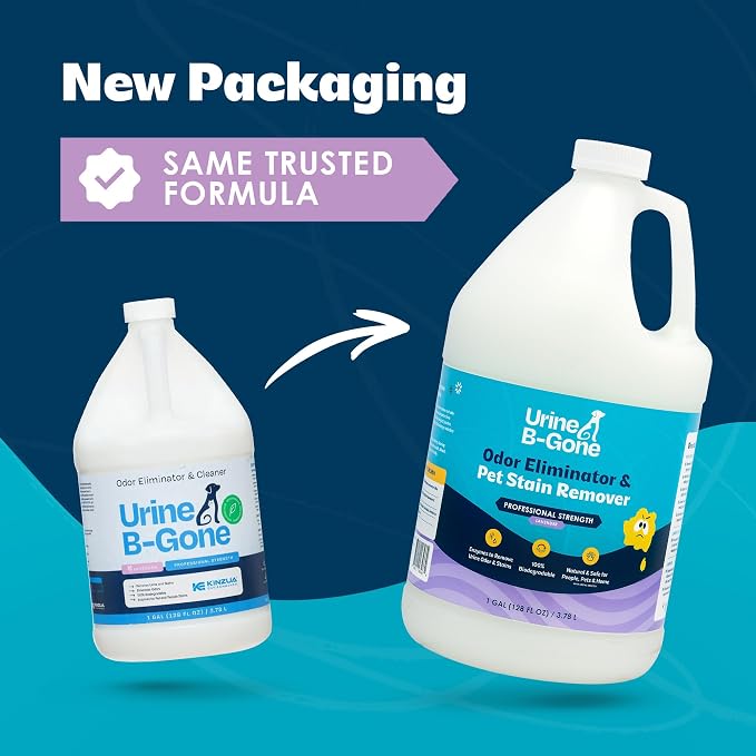 Urine B-Gone Enzyme Cleaner for Human, Cat & Dog Urine, Lavender, 1 Gallon | Enzyme cleaner for human, cat and dog urine on laundry, carpets and more; lavender scent, 1-gallon size.