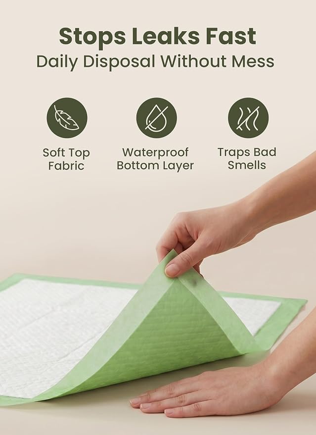 Pogi’s Potty Pads with Sticky Tabs – XL, Super Absorbent, Odor Blocking, 20-Count (24x35in)