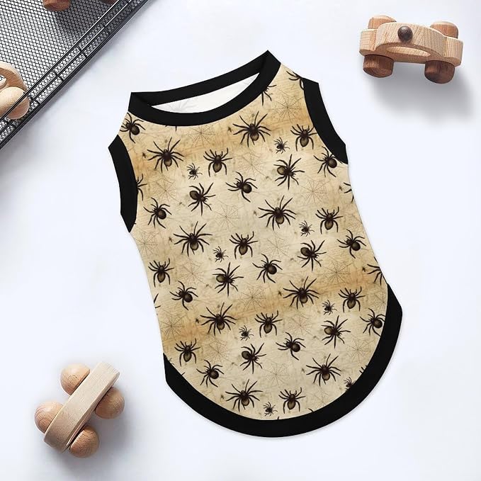 Halloween Pet Vest Black Spider Pet Shirts Small | scary insect Dog Shirt Vest cute pet Sleeveless Vests Ice Silk Dog T-Shirts holiday Dog Clothes Halloween Canine Wear