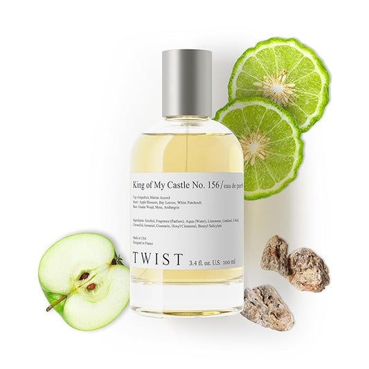 Twist King of My Castle No. 156 - Eau De Parfum Inspired by Ras. Hawas, Long-Lasting Perfume For Men, Ambergris & Apple, Vegan, Clean Ingredients, Fragrance - Spray 100 ml | 3.4 fl. oz.
