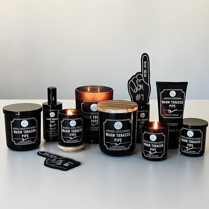 DW Home Warm Tobacco Pipe Scented Candle for Home, 12 oz, Wooden Wick Candle Jar, Up to 40H Burn Time, Luxury Scented Candle for Relaxation, Gifting, Home Decor
