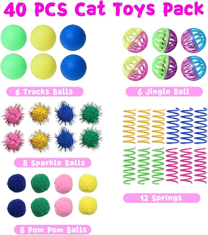 Cat Toys for Indoor Cats 40 PCS Kitten Toys