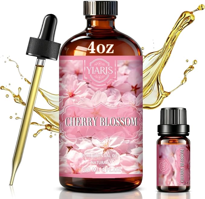 Cherry Blossom Essential Oil 4.33oz for Diffuser & Home | Delicate cherry blossom scent for diffuser, aromatherapy, spa, candle making, soap crafting, DIY projects