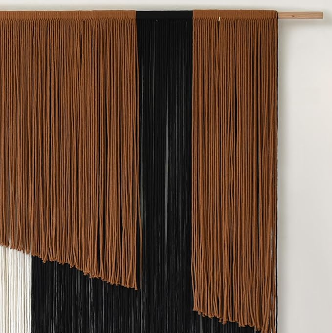 Jakalin Macrame Wall Hanging, Dip Dye Fiber Yarn Art, Boho, 57"x43" | Hand-dyed Cotton, Fine Craftsmanship, Boho Tapestry, Living Room, Bedroom, Nursery, Apartment Decor