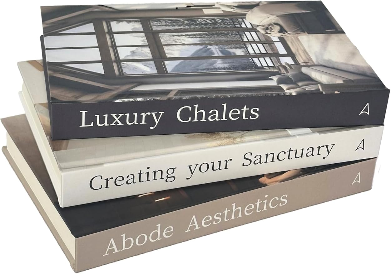Array & Arrow Decorative Book Set of 3 for Home Decor | Hardcovered Book Set for Home Decor | Coffee Table Décor | Fake Books for Decoration | Faux Books for Decoration (Small - Blank Pages)